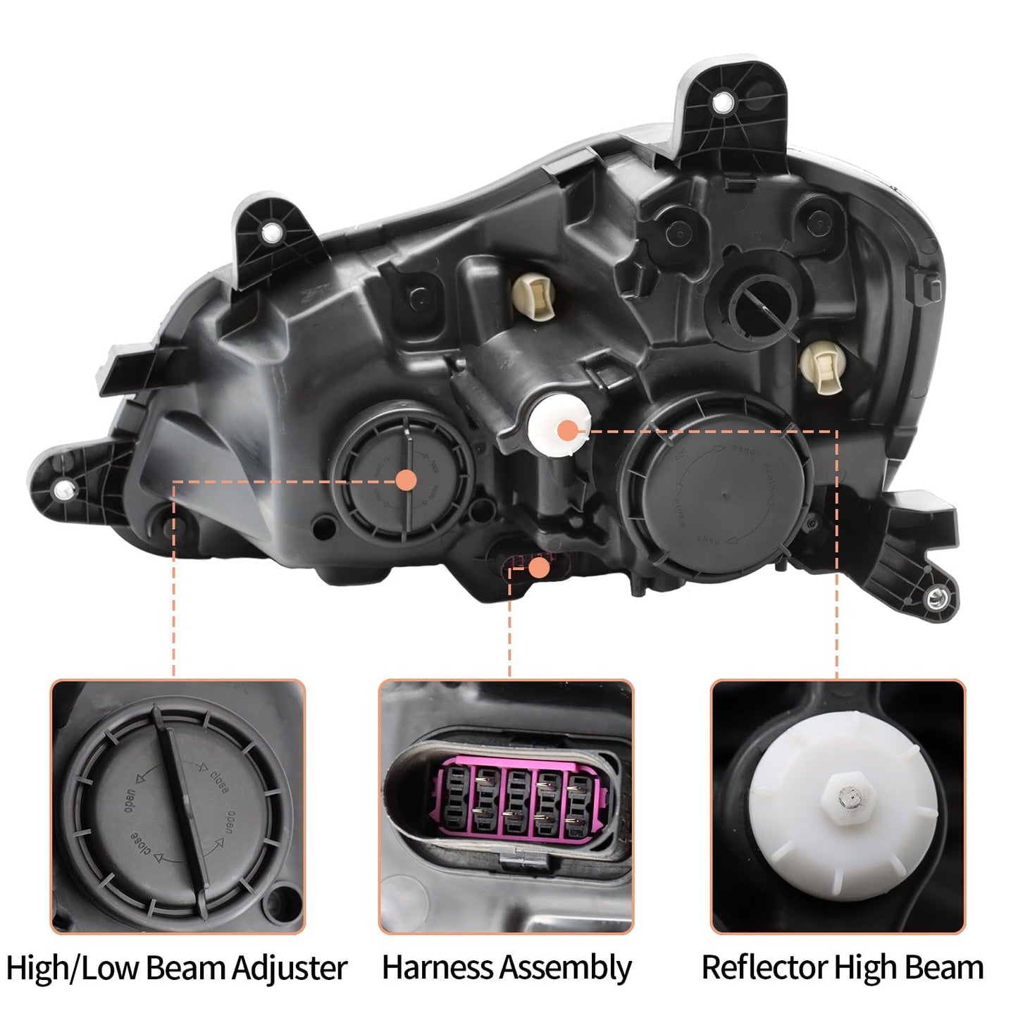 Headlight Assembly Fit for Kenworth T680 2013-2021, Headlights Headlamps, Right/Passenger Side(White) - Discount Msrp