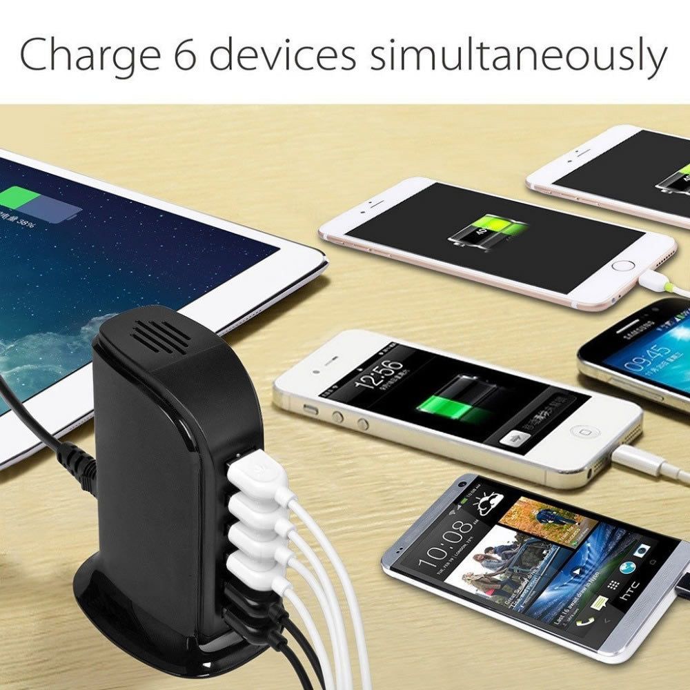 Smart Power 6 USB Colorful Tower for Every Desk at Home or Office charge any Gadget - Discount Msrp