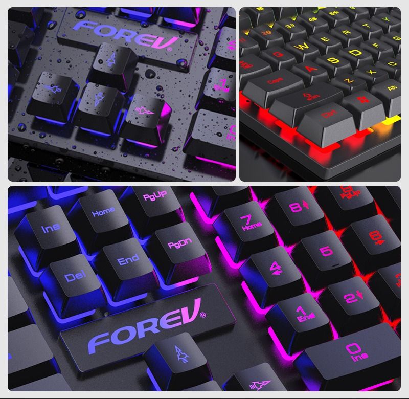 Wired four-piece set set of keyboard and mouse headset mouse pad keyboard set gaming game computer keyboard - Discount Msrp