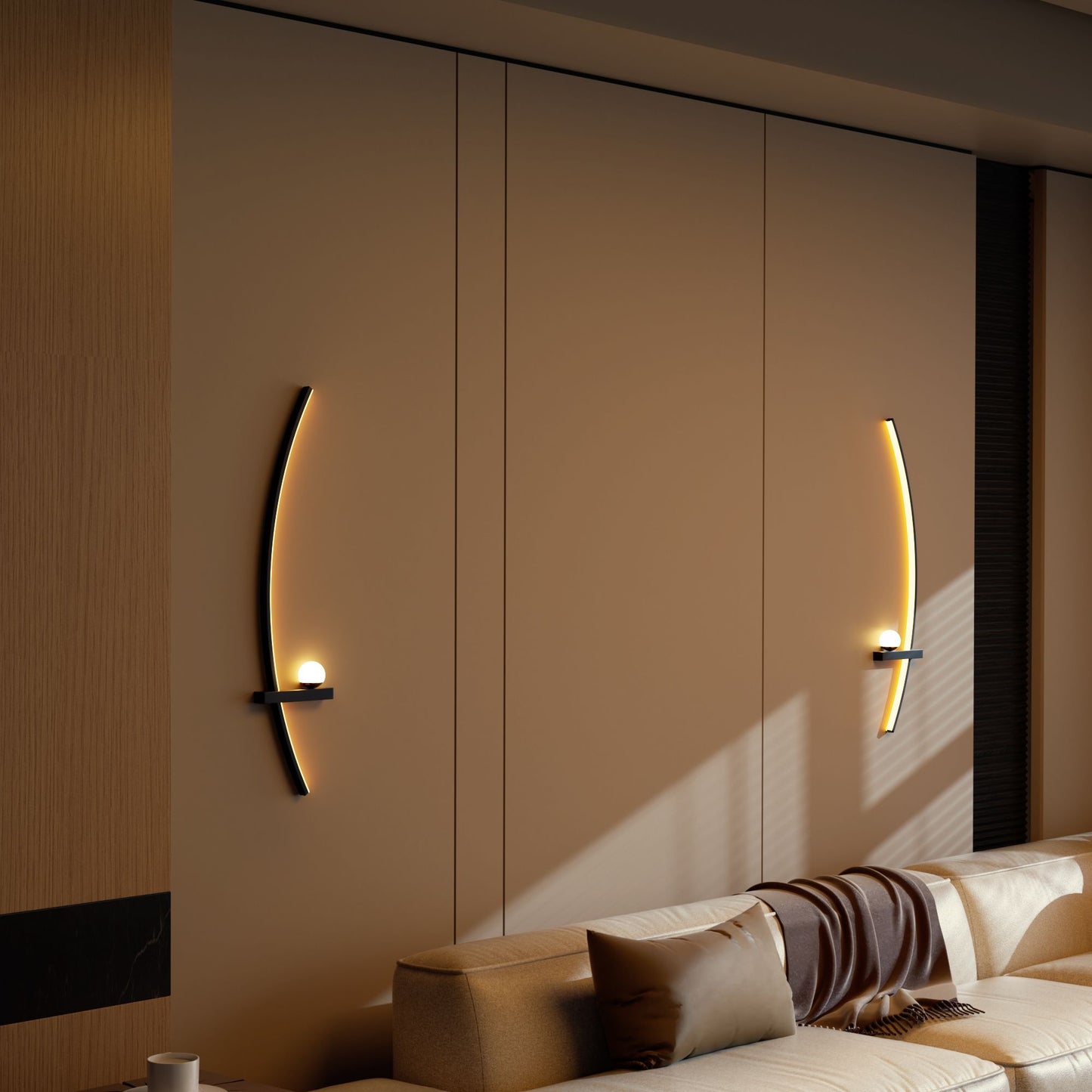 2-Pack Modern Orb Arc Wall Lamp, Plug in Wall Sconces for Living Room Bedside - Discount Msrp