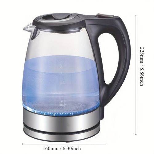 (TM-788-110V)Electric Kettle with Stainless Steel Filter and Inner Lid, 1200W Wide Opening 1.7L Glass Tea Kettle & Hot Water Boiler Black - Discount Msrp