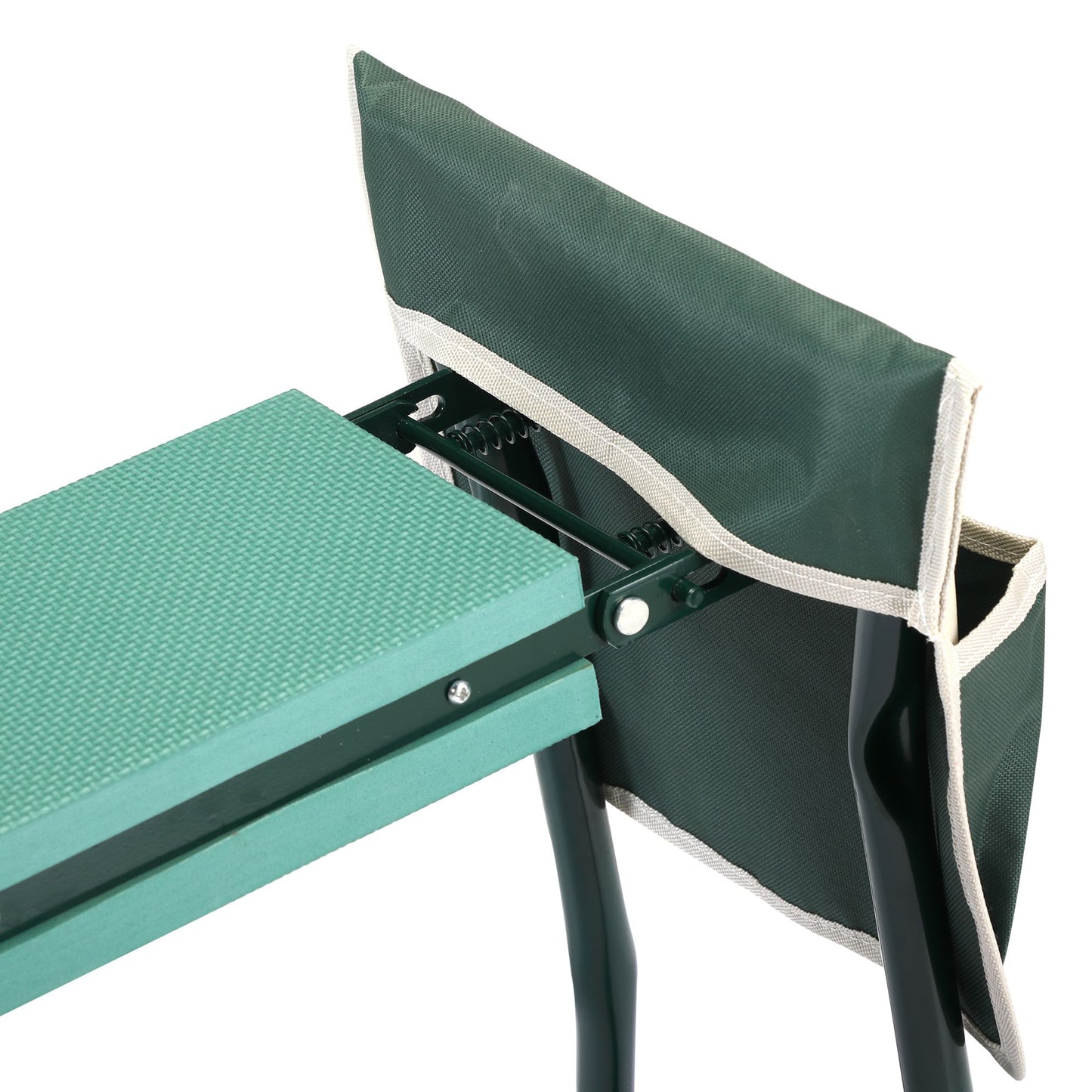 Outdoor 2-in-1 Garden Stool and Kneeler; Garden Bench with Tool Bags; Kneeling Pad; Gift for Parent; Portable; Green - Discount Msrp