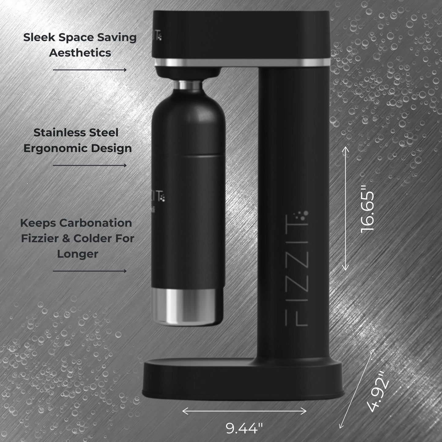 FIZZIT™ Spärklï Carbonated Water Soda Maker with Stainless Steel Bottle – Eco-Friendly, Dishwasher Bottles - Sparkling Water Maker - Discount Msrp