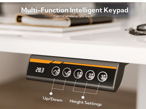 48 Inch Electric White Glass Standing Desk, Adjustable Height ,Quick Install Home Office Computer Desk, Stand Up Desk, - Discount Msrp