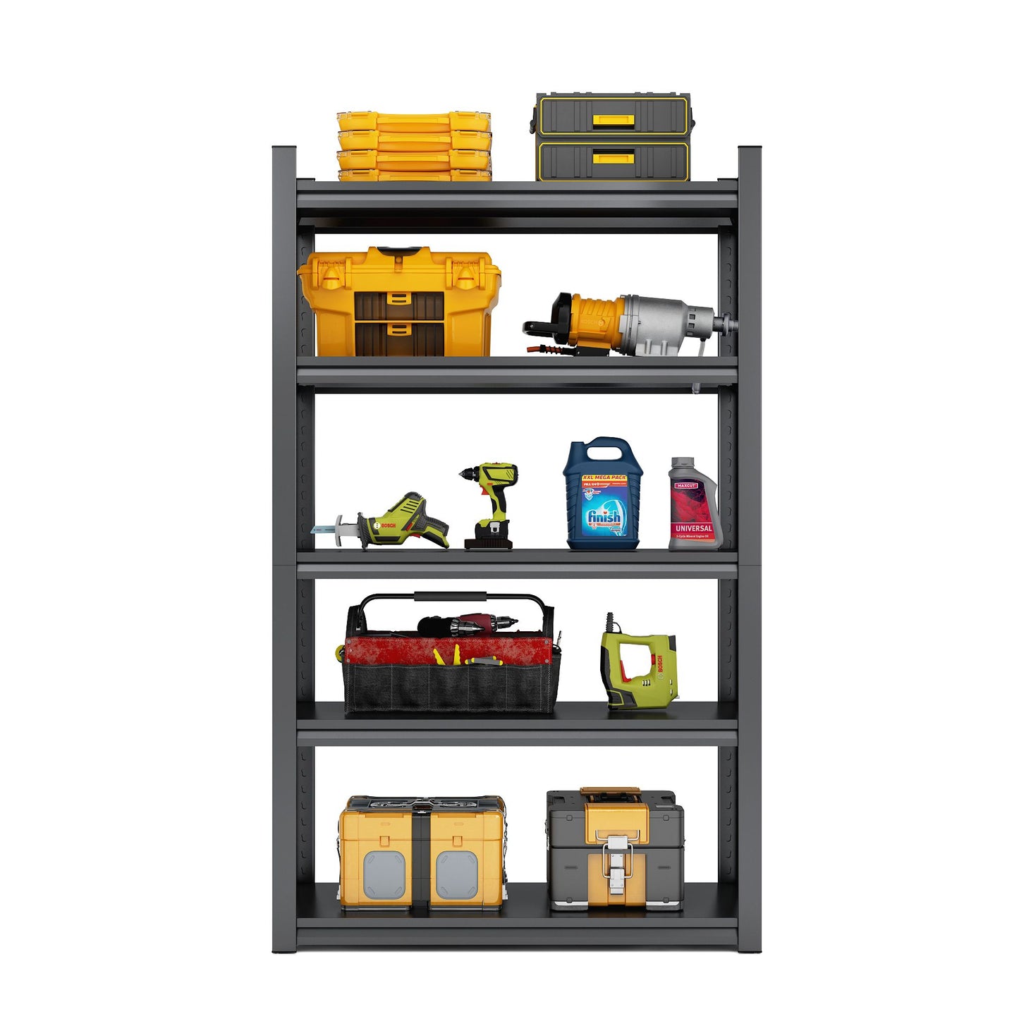 78"H 5 Tier Metal Shelves for Storage Garage Shelving 2000LBS Heavy Duty Storage Shelves Adjustable Garage Shelf Industrial Shelving Unit Storage Utility Rack,47.2"W*18"D*78"H,Black - Discount Msrp