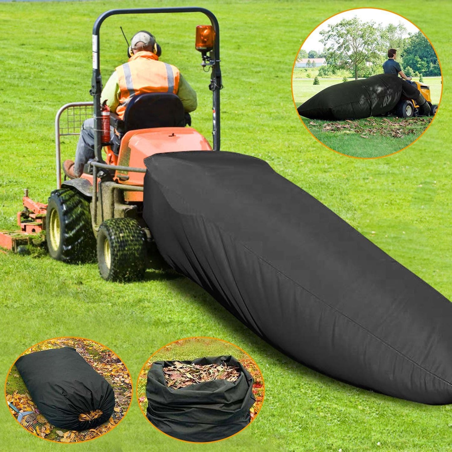 Lawn Tractor Leaf Bag 54 Cubic Feet Standard Garden Waste Collection Bag with 112in Opening - Discount Msrp