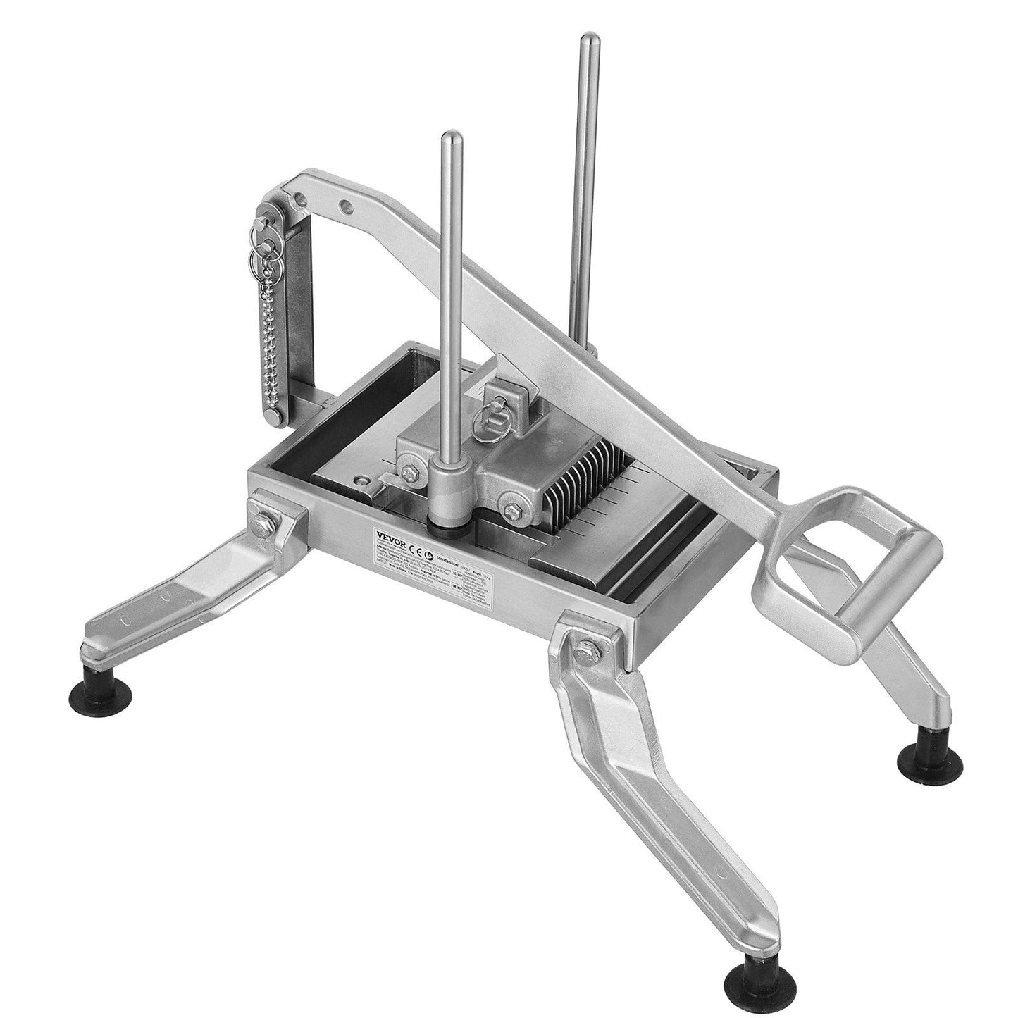 VEVOR Commercial Vegetable Slicer, 3/8" and 3/16" Tomato Slicer, Stainless Steel and Aluminum Alloy Vegetable Cutter Slicer, Manual Tomato Slicer with Non-slip Feet, for Tomatoes, Potatoes, Onions - Discount Msrp