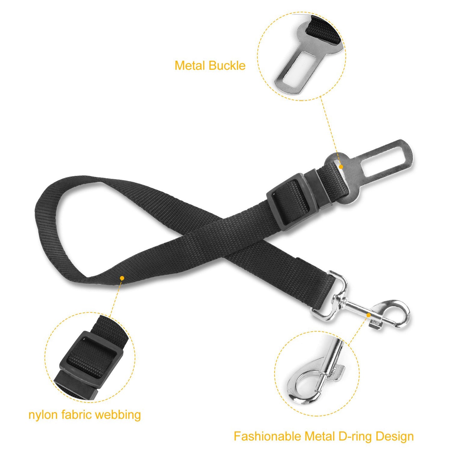 2Pcs Pet Dog Seat Belt Leash Adjustable Pet Dog Cat Safety Leads Harness - Discount Msrp