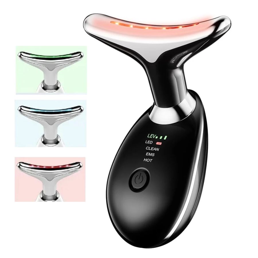 Face and Neck Massager 3 Colors EMS Beauty Device Lifting Tighten Facial Massagers Wrinkle Remover Reduce Double Chin Devices for Woman - Discount Msrp