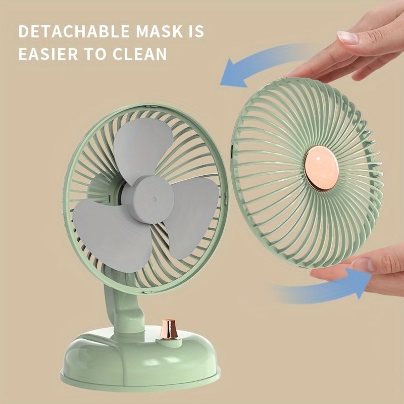 1pc Portable Fan Rechargeable 180° Rotation; 10 Speeds Strong Airflow; Ultra Quiet; Portable Mini Desktop Fan; Free Angle Adjustable; Better Cooling - Discount Msrp