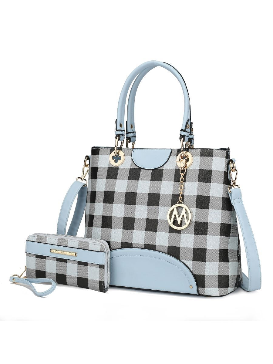 MKF Collection Gabriella Checkers Handbag with Wallet by Mia k - Discount Msrp