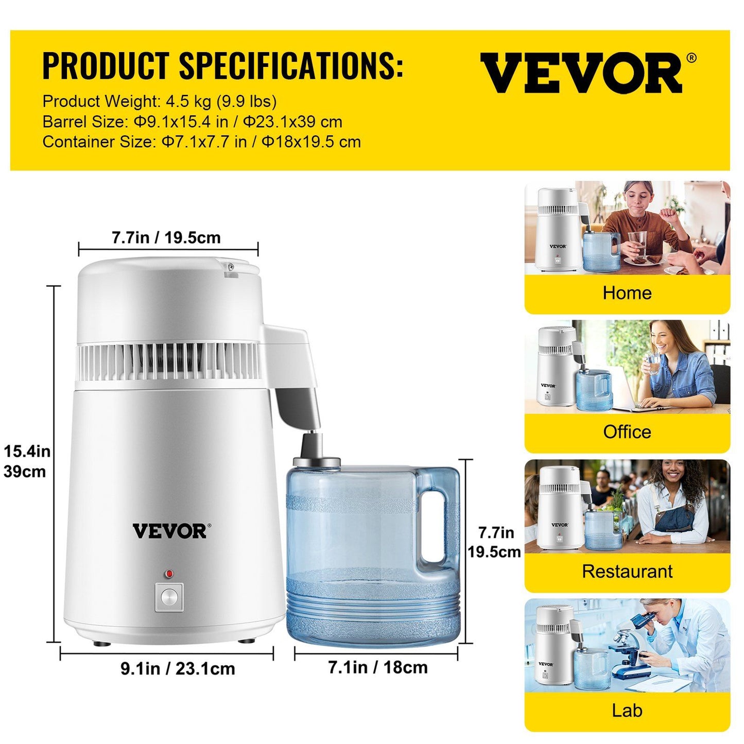 Newest 4L Dental Medical Pure Water Distiller All Stainless Steel Internal - Discount Msrp