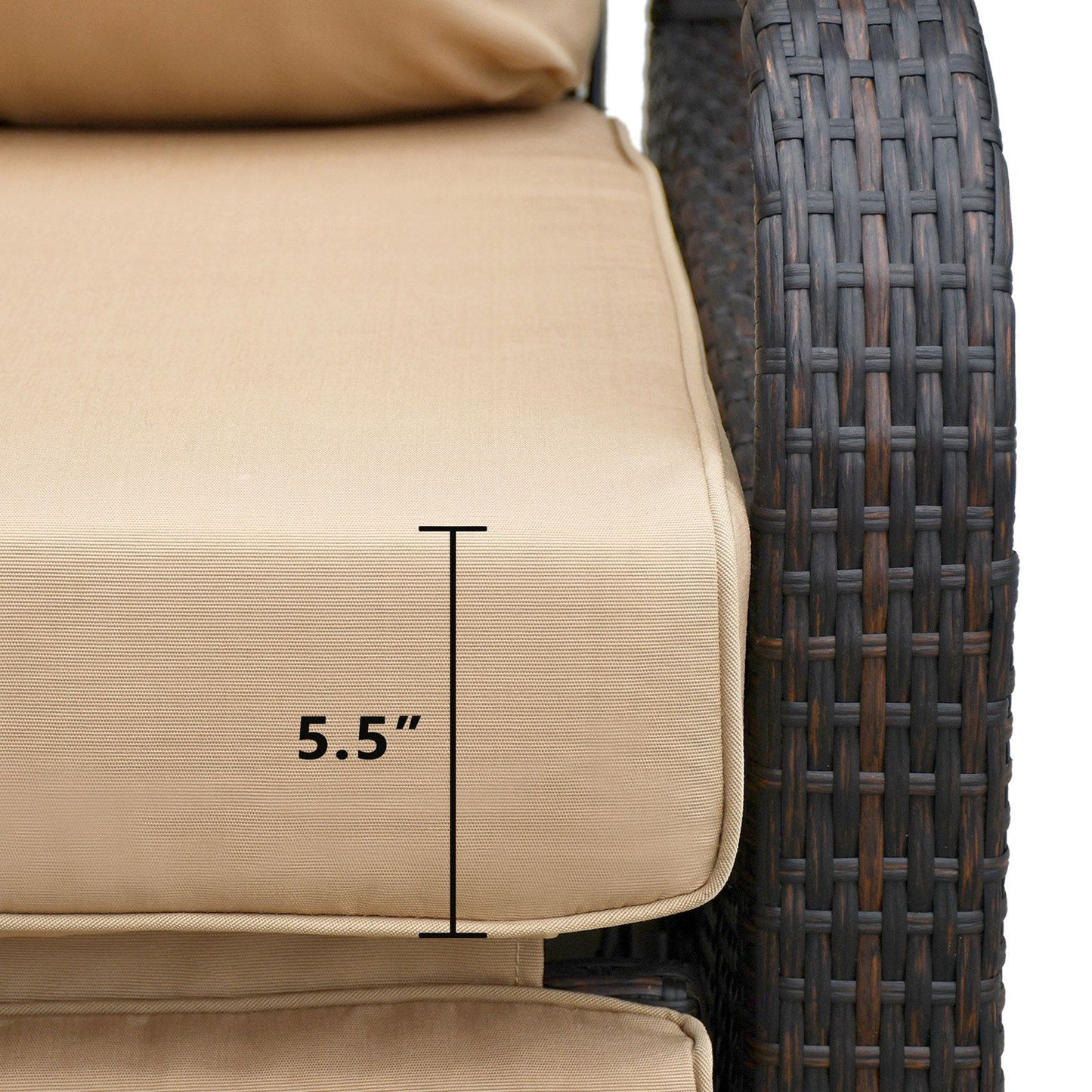 Outdoor Recliner Chair; Automatic Adjustable Wicker Lounge Recliner Chair with 5.12'' Thicken Cushion - Discount Msrp