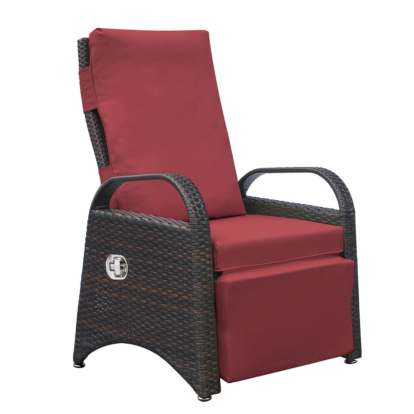Outdoor Adjustable Wicker Recliner with Flip Table - Discount Msrp