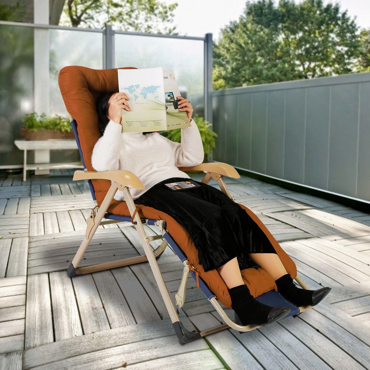 67x22in Chaise Lounger Cushion Recliner Rocking Chair Sofa Mat Deck Chair Cushion - Discount Msrp