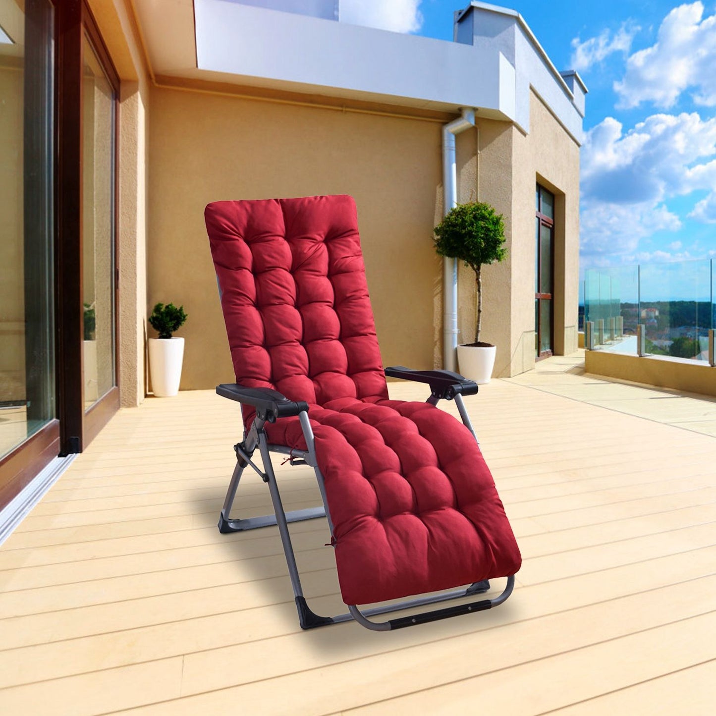 67x22in Chaise Lounger Cushion Recliner Rocking Chair Sofa Mat Deck Chair Cushion - Discount Msrp