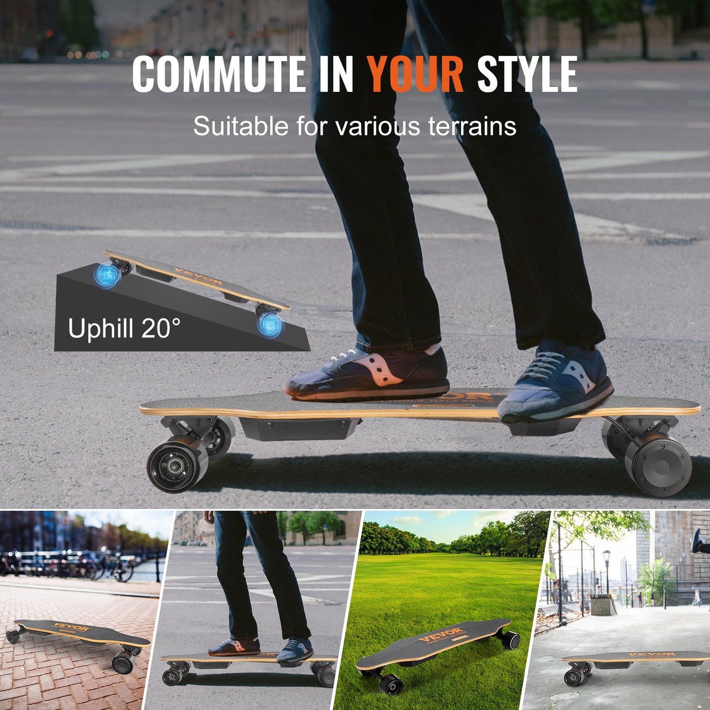 VEVOR Electric Longboard Skateboard with Control 11.2 Mile Range for Adults Kids - Discount Msrp