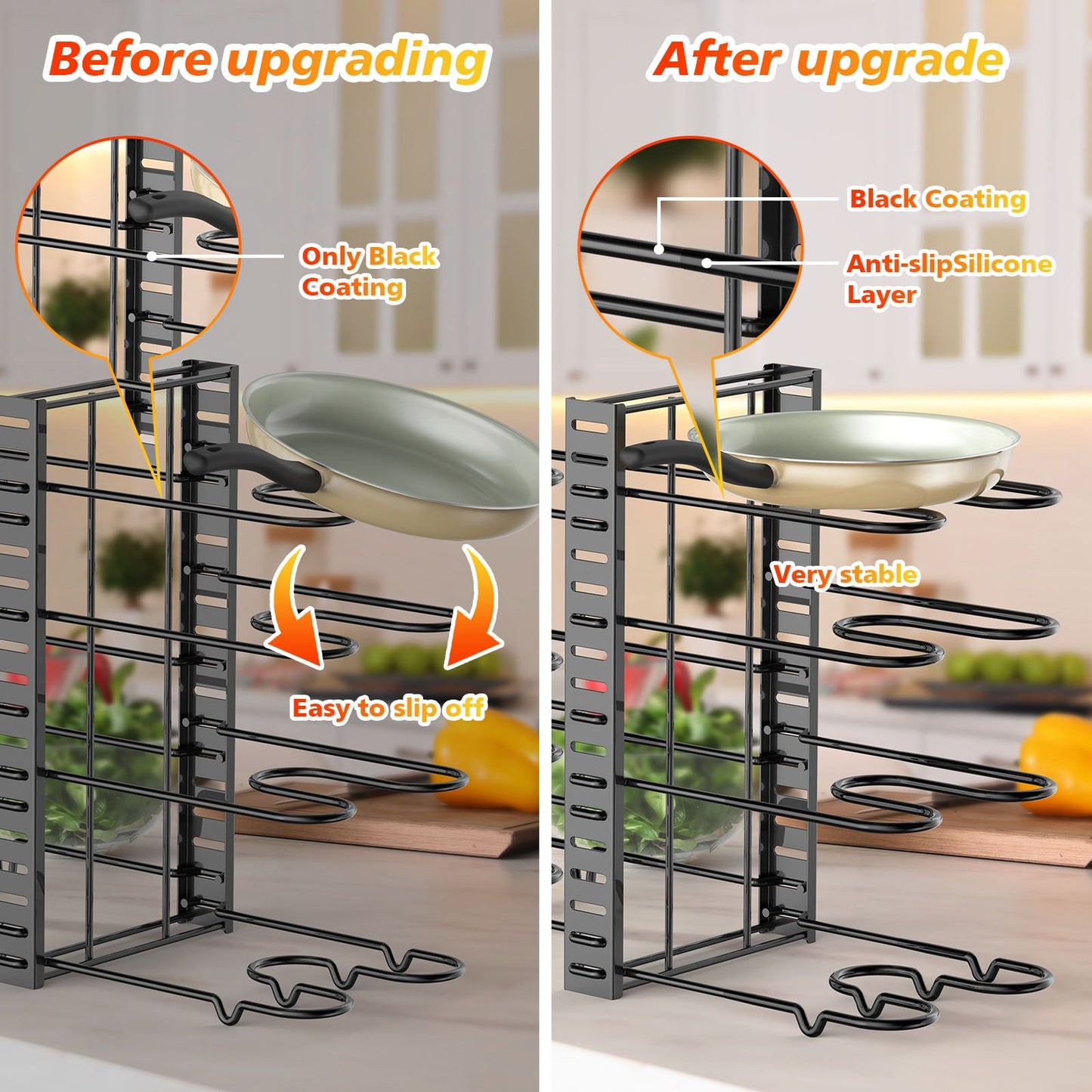 Pot and pan organizer, Pot Lid Holders & Pan Rack, Multiple DIY methods 8 tier pot racks, adjustable kitchen organization and storage for pots and pans. - Discount Msrp