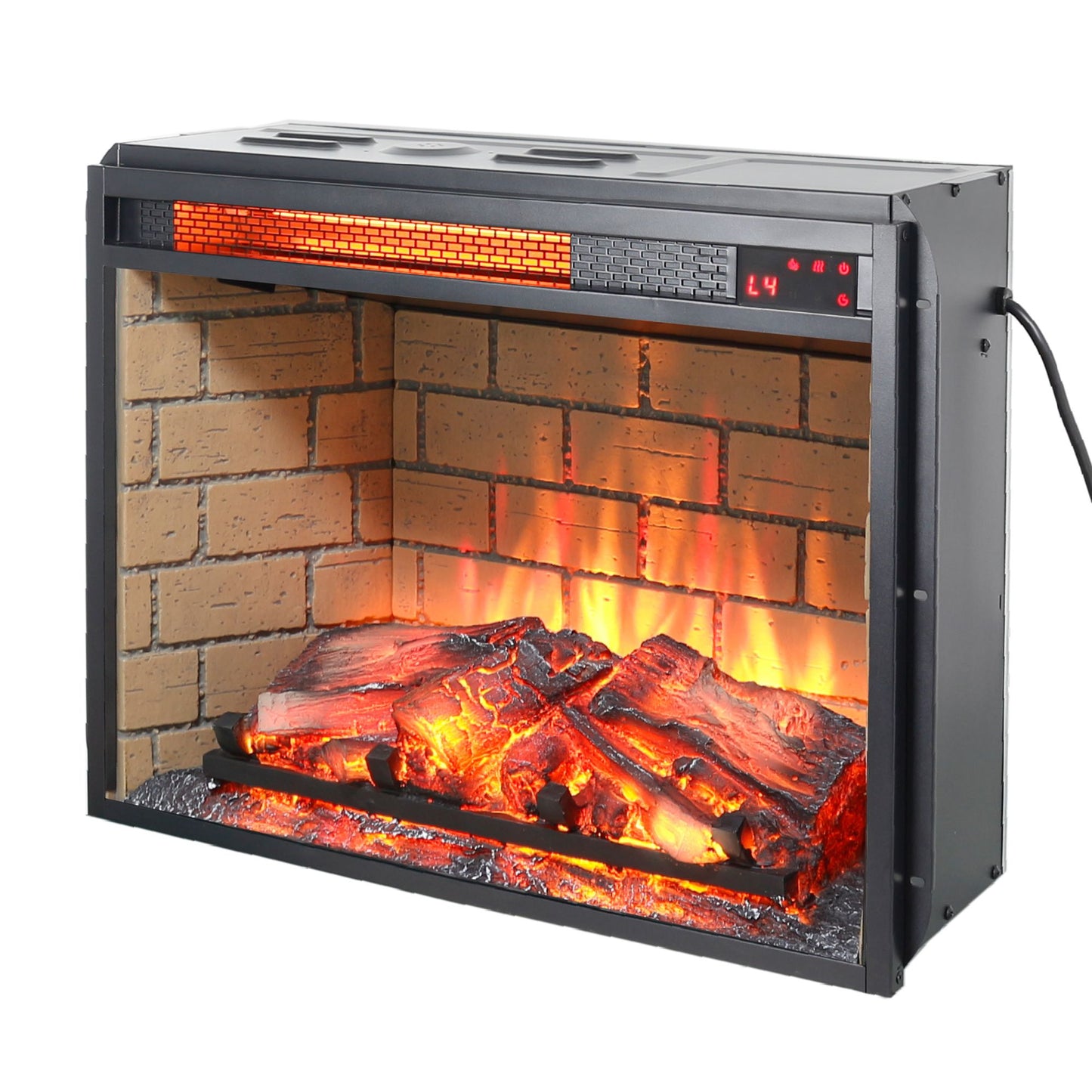 23 inch infrared quartz heater fireplace insert -woodlog version with brick - Discount Msrp