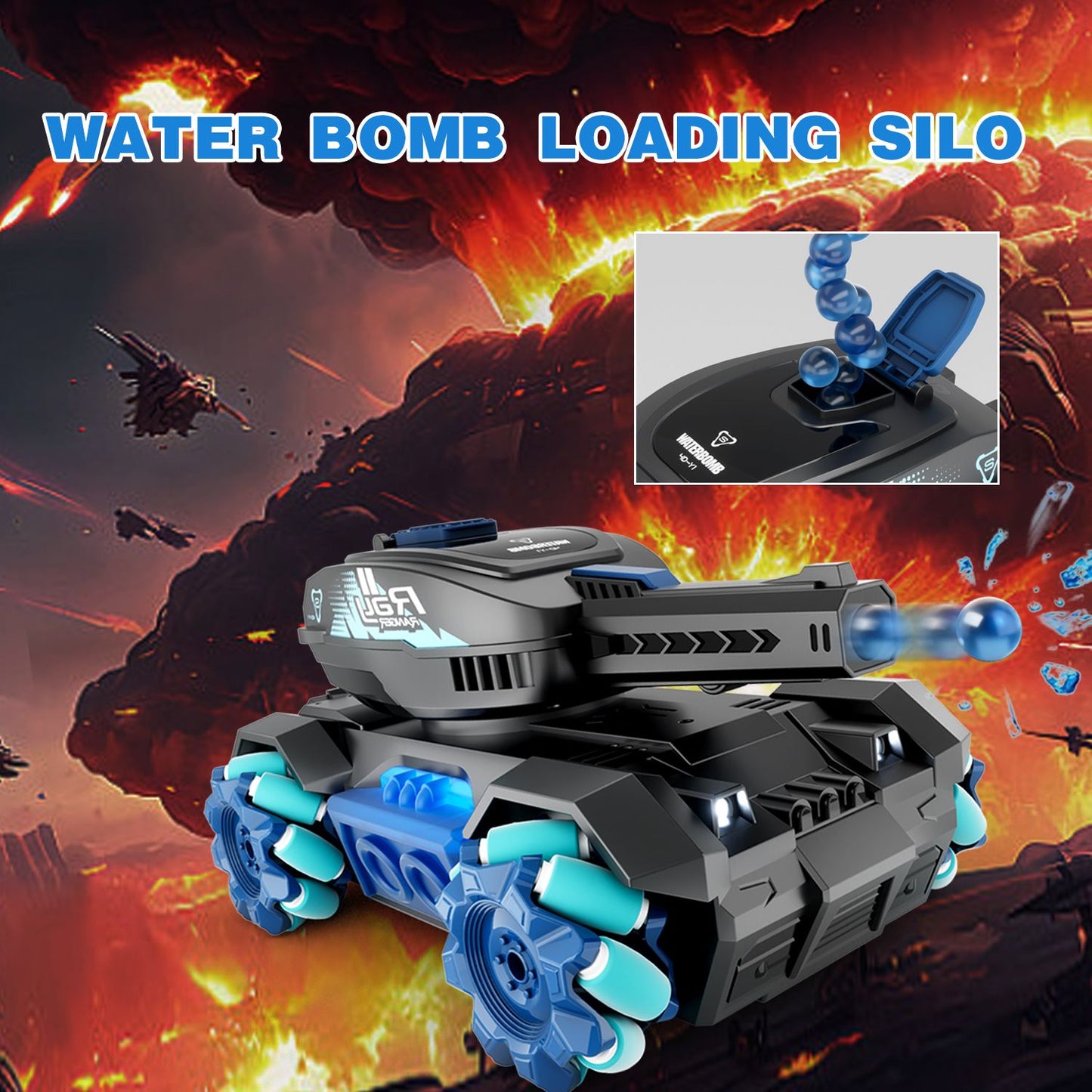 4DRC Y1 RC Crawler Scale Water Bullet Shooting Remote Control Cars,Kids 4WD Battle Stunt Car,All Terrain RC Truck with 360°Rotating,Toy Gift for Boys Girls Kids,Blue - Discount Msrp