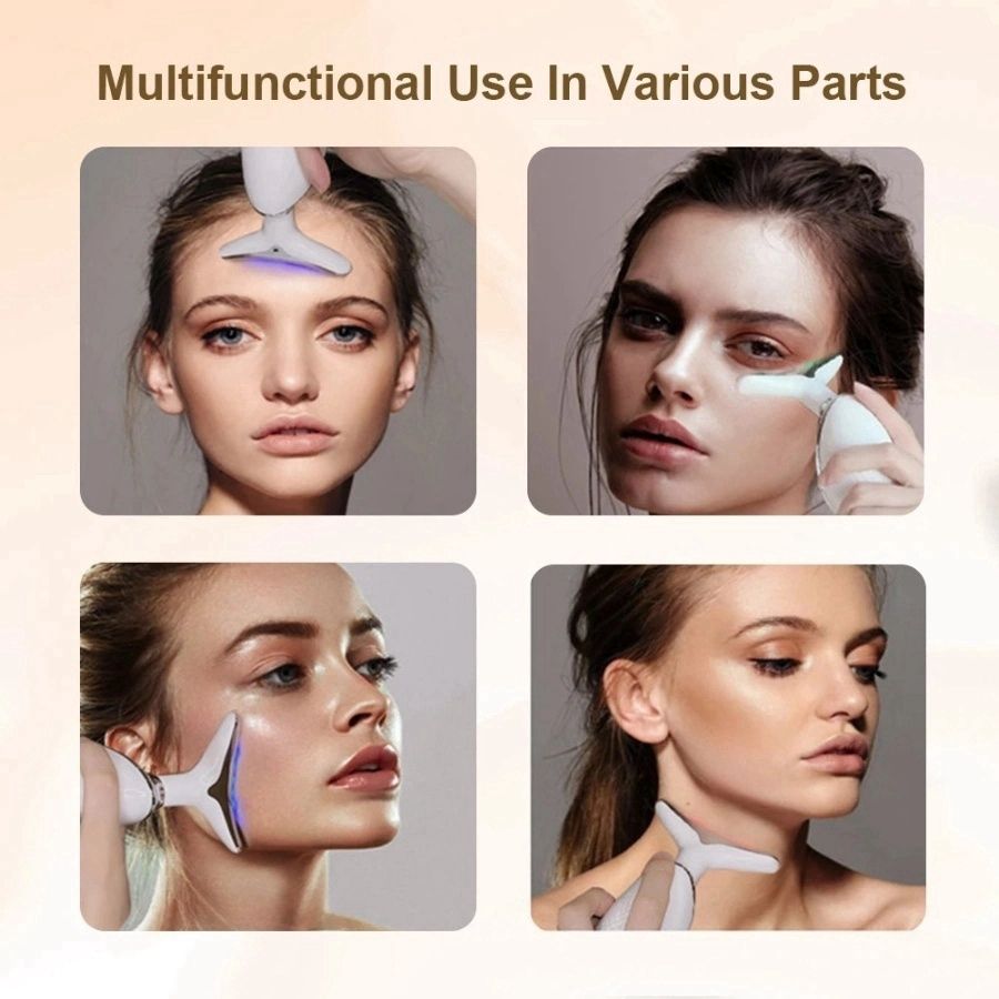 Face and Neck Massager 3 Colors EMS Beauty Device Lifting Tighten Facial Massagers Wrinkle Remover Reduce Double Chin Devices for Woman - Discount Msrp