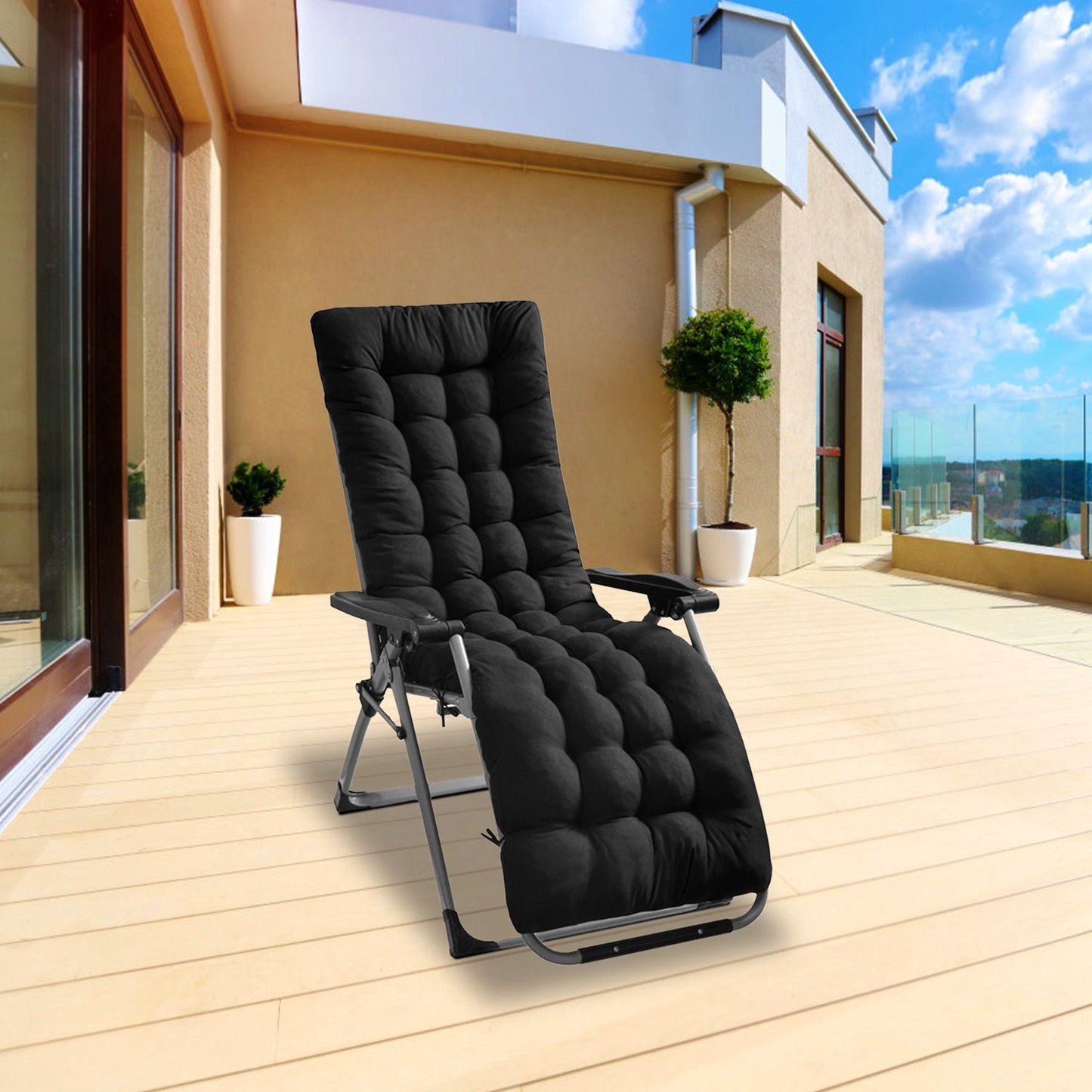 67x22in Chaise Lounger Cushion Recliner Rocking Chair Sofa Mat Deck Chair Cushion - Discount Msrp