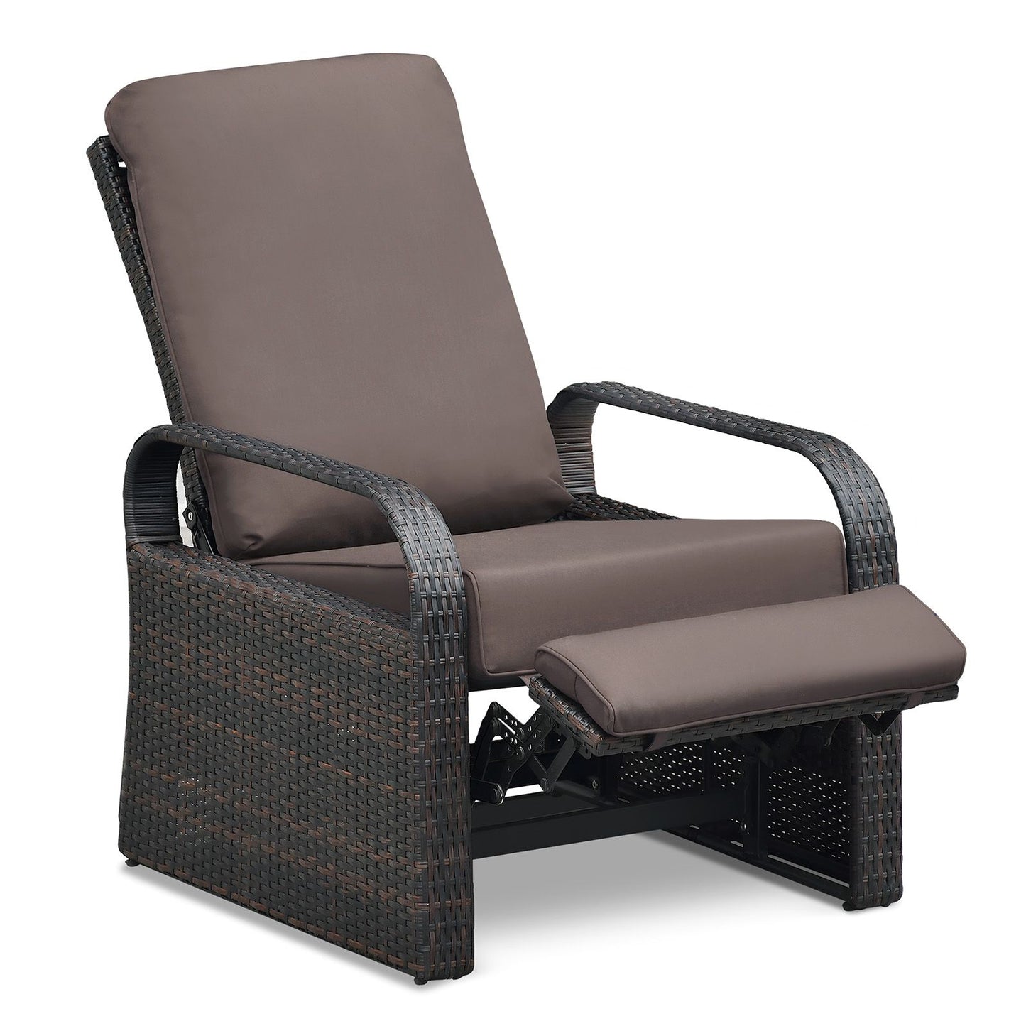 Outdoor Recliner Chair; Automatic Adjustable Wicker Lounge Recliner Chair with 5.12'' Thicken Cushion - Discount Msrp