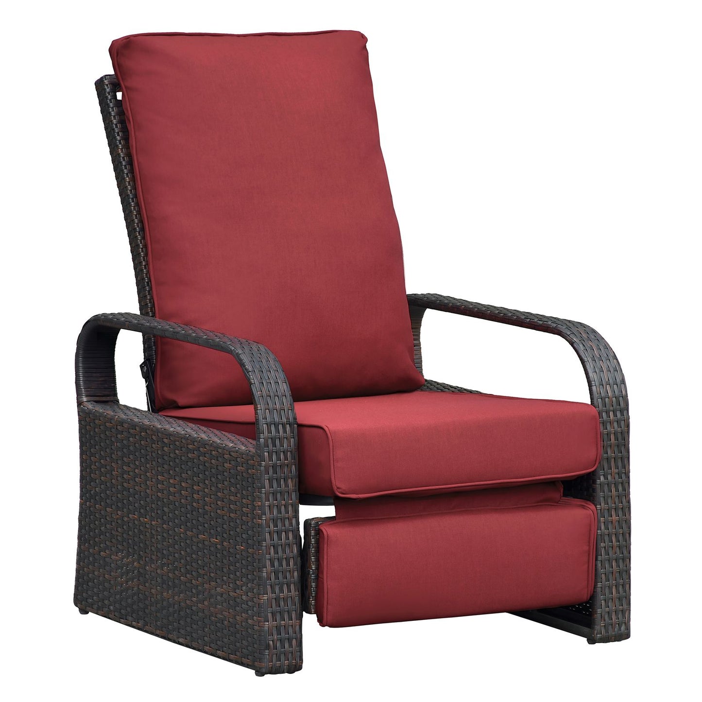 Outdoor Recliner Chair; Automatic Adjustable Wicker Lounge Recliner Chair with 5.12'' Thicken Cushion - Discount Msrp