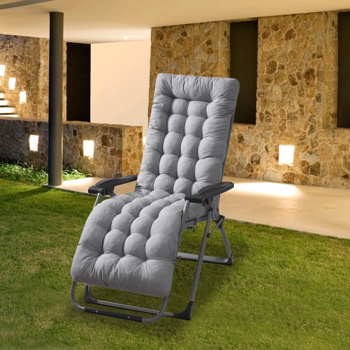 67x22in Chaise Lounger Cushion Recliner Rocking Chair Sofa Mat Deck Chair Cushion - Discount Msrp