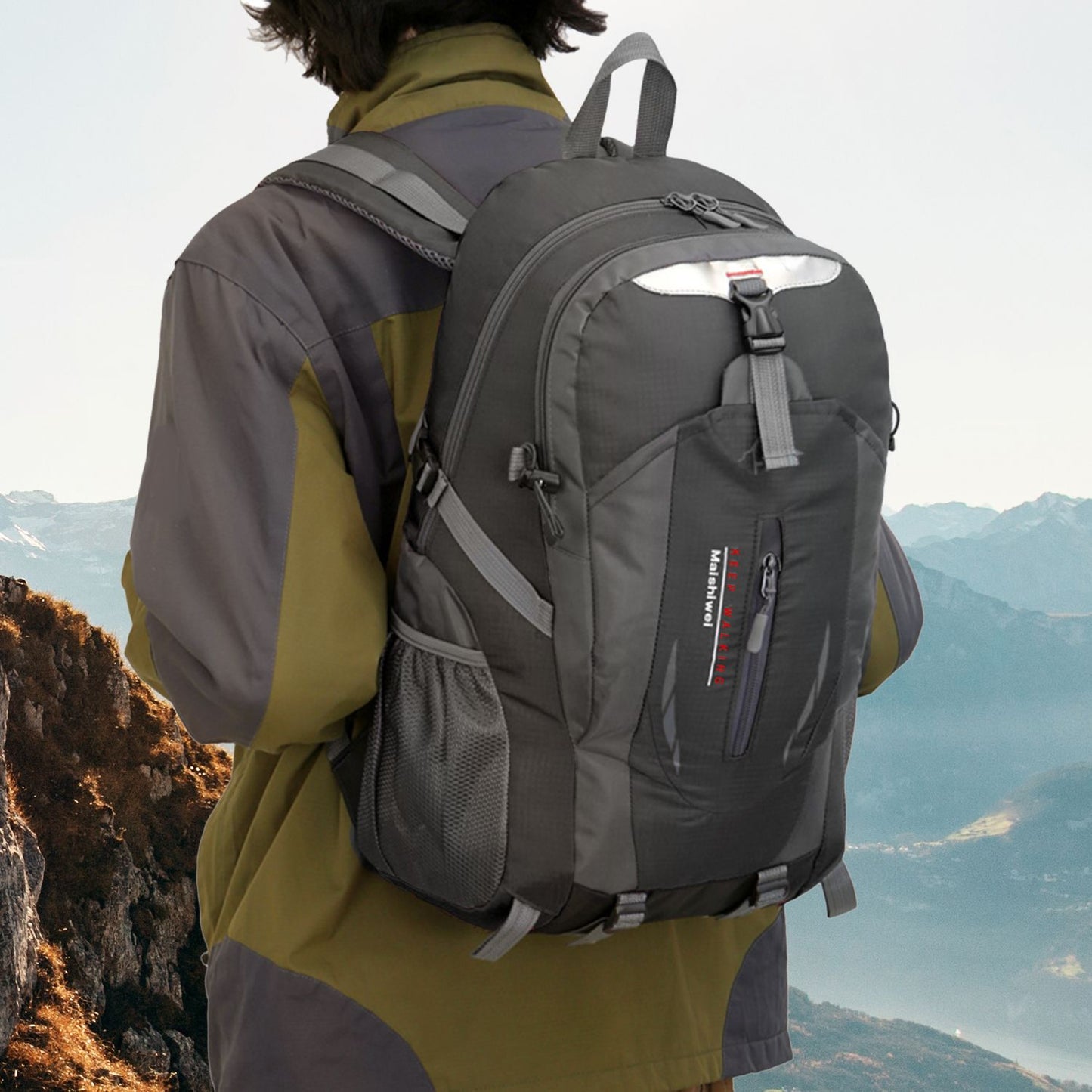 36L Travel Backpack Waterproof Hiking Daypack with Multiple Compartments and Pockets, Nylon Backpack for Camping - Discount Msrp