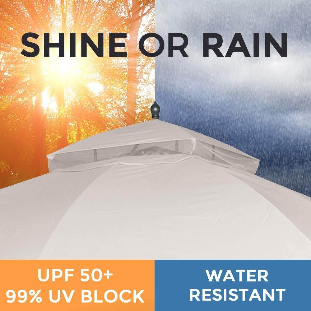 10*12 FT Softtop Metal Gazebo with Mosquito Net&Sunshade Curtains,Sturdy Heavy Duty Double Roof Canopy,Galvanized Steel Design Outdoor Tent,Suitable for Gardens,Patio,Backyard - Discount Msrp
