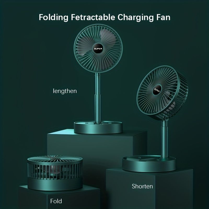 Portable Desk Fan; USB Rechargeable Fan; Folding Telescopic Adjustable Cooling Fan; Mini Summer Quiet Table Fan For Home Office Bedroom Gift For Birthday/Easter/President's Day/Boy/Girlfriends - Discount Msrp