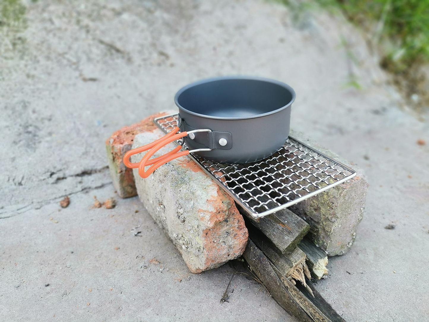 Outdoor Camping Pot Rack Square 304 Stainless Steel Barbecue Mesh Simple Firewood Stove Barbecue Rack - Discount Msrp