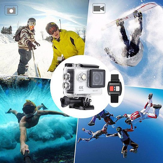4K Action Pro Waterproof All Digital UHD WiFi Camera + RF Remote And Accessories - Discount Msrp