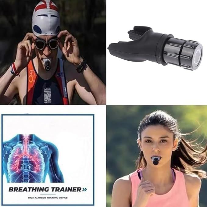 Breathing Trainer Lung Respirator Fitness Equipment - Adjustable Resistance For Respiratory Muscle Training, Reduce Shortness Of Breath - Discount Msrp