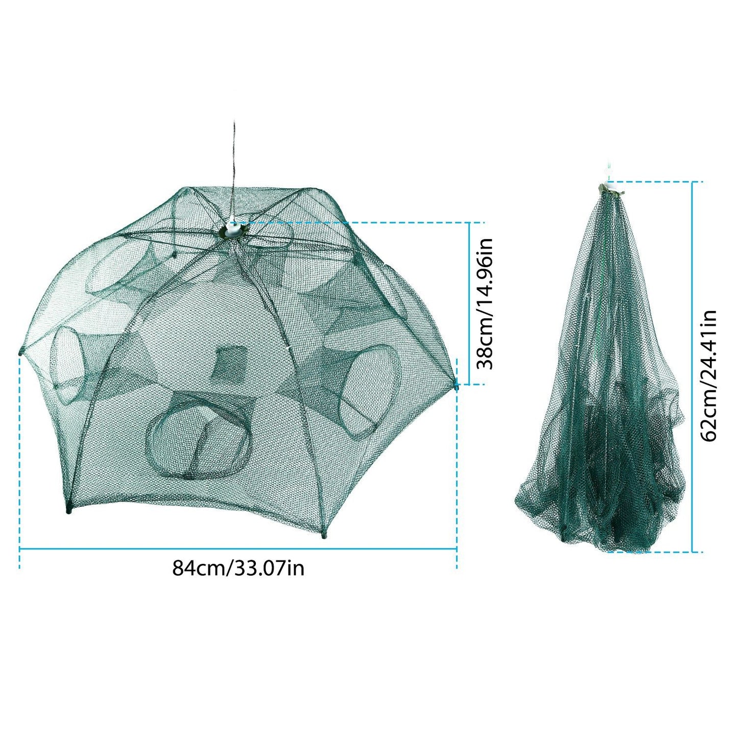 Fishing Trap Net Portable Folded Fishing Bait Trap Shrimp Minnow Crab Bait Net - Discount Msrp