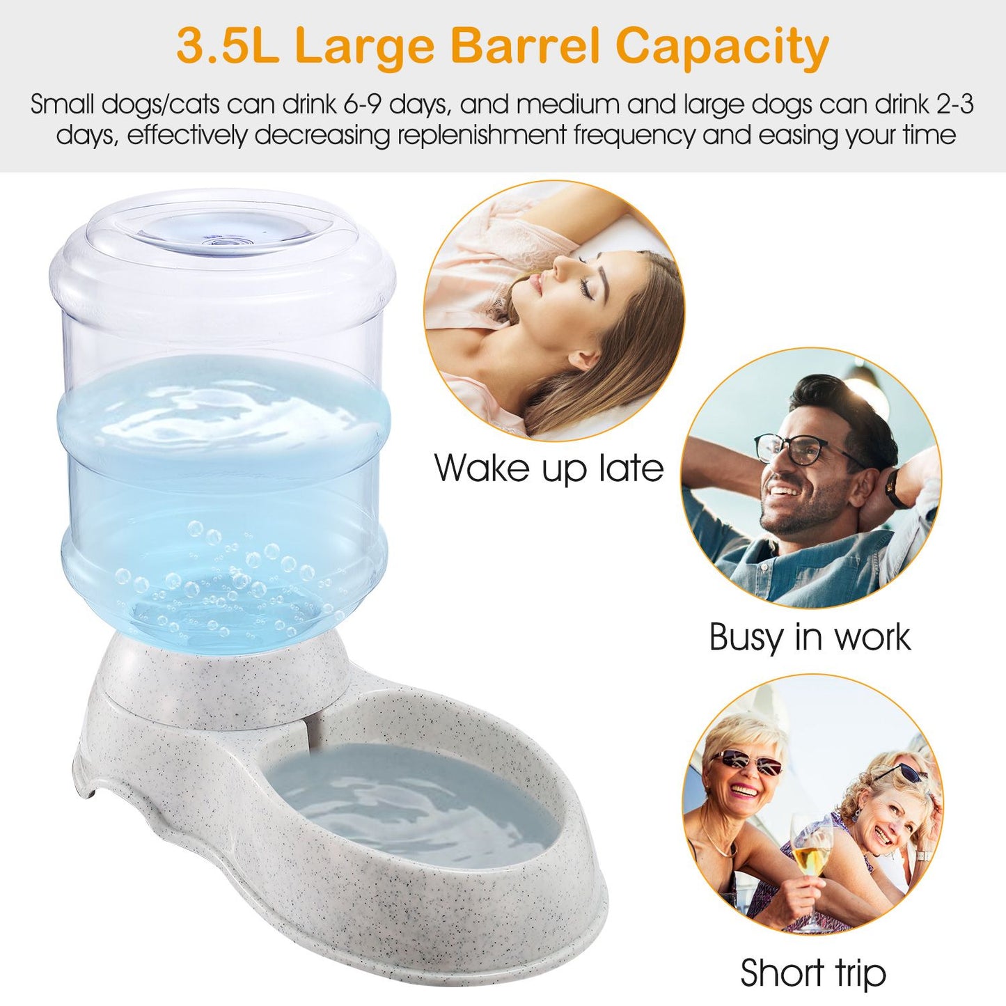 3.5L/1Gal Pet Water Dispenser Self-Dispensing Gravity Pets Water Feeder Automatic Pet Waterer Cat Dog - Discount Msrp