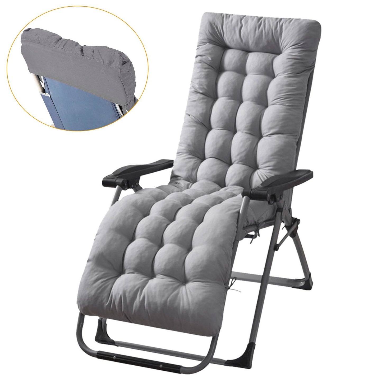 67x22in Chaise Lounger Cushion Recliner Rocking Chair Sofa Mat Deck Chair Cushion - Discount Msrp