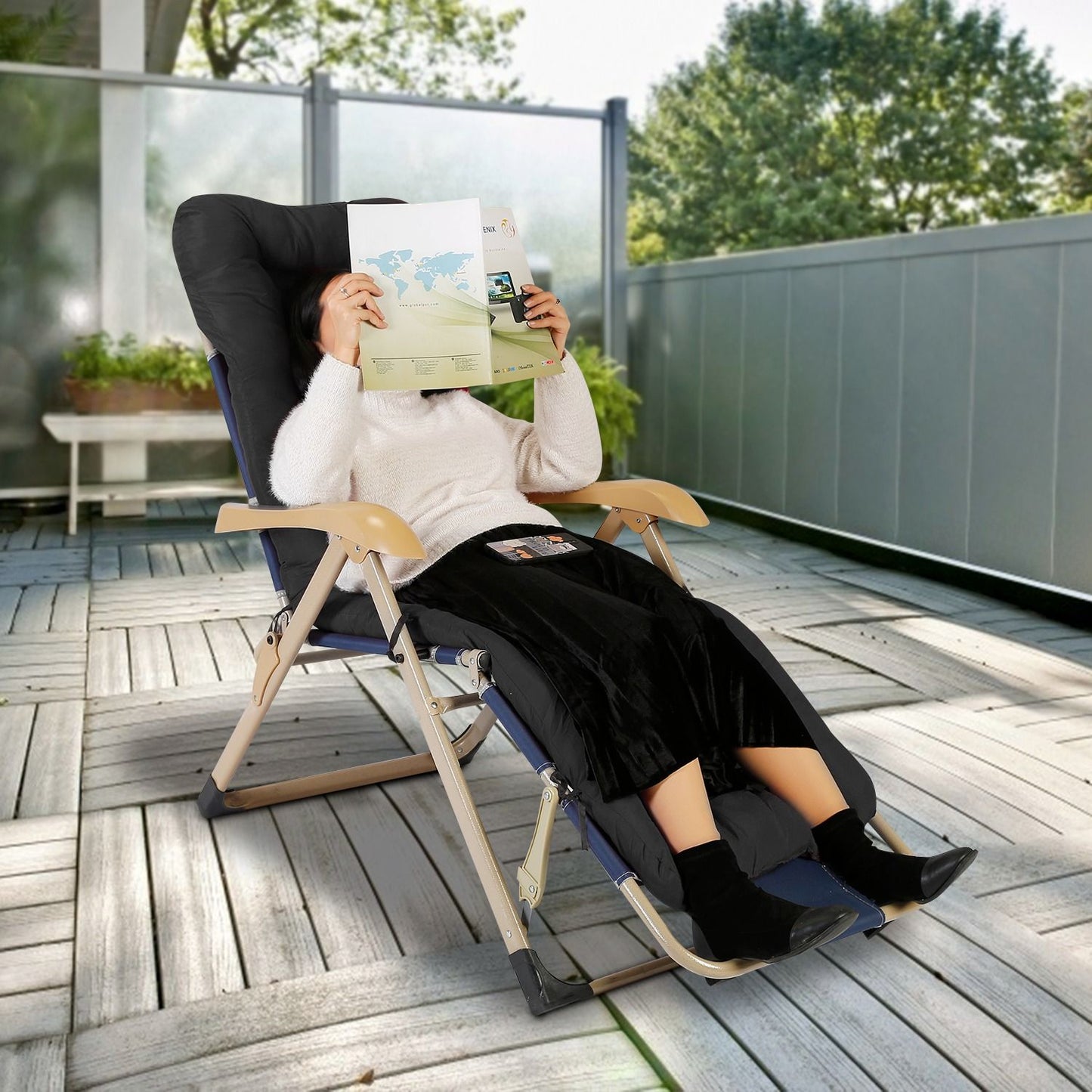 67x22in Chaise Lounger Cushion Recliner Rocking Chair Sofa Mat Deck Chair Cushion - Discount Msrp