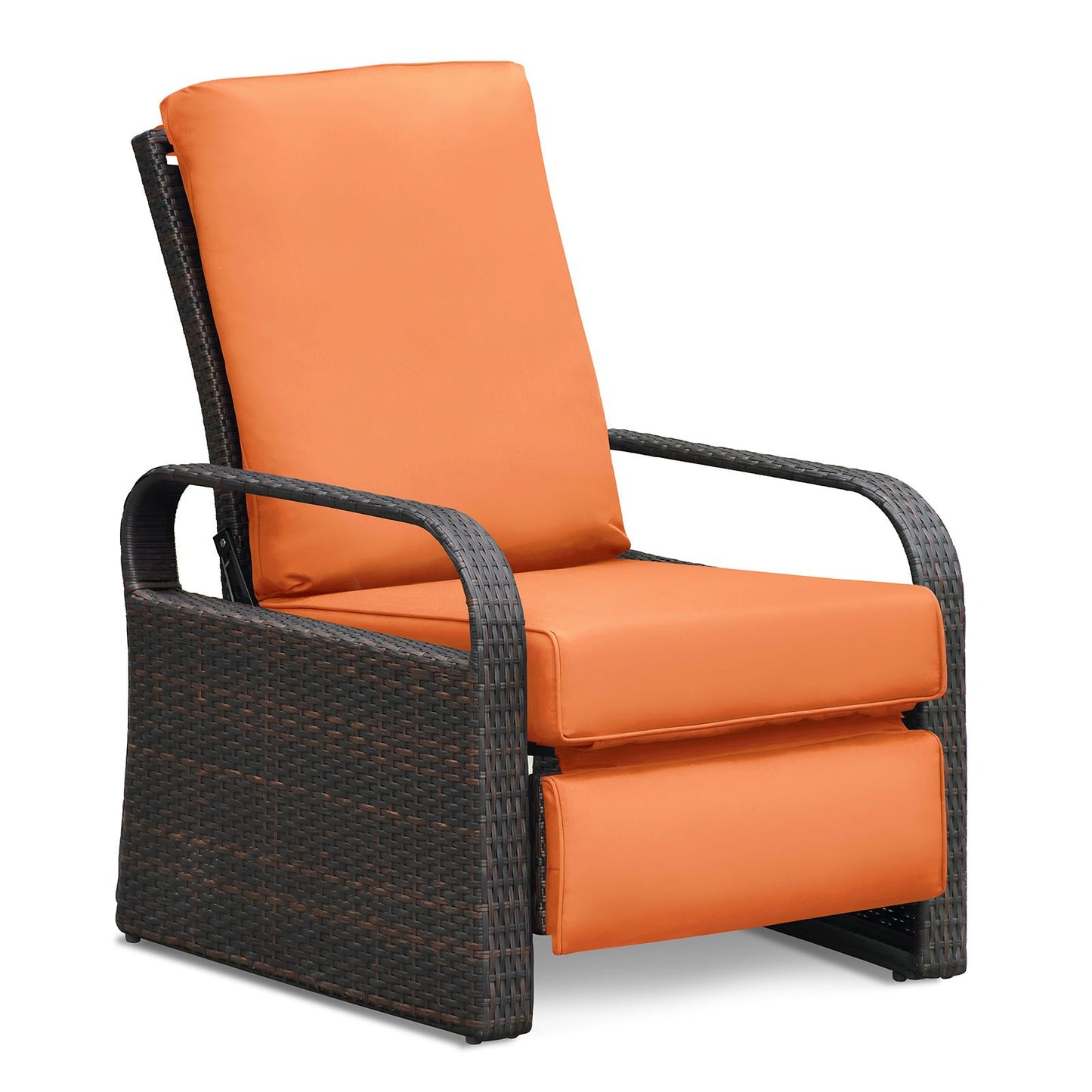 Outdoor Recliner Chair; Automatic Adjustable Wicker Lounge Recliner Chair with 5.12'' Thicken Cushion - Discount Msrp