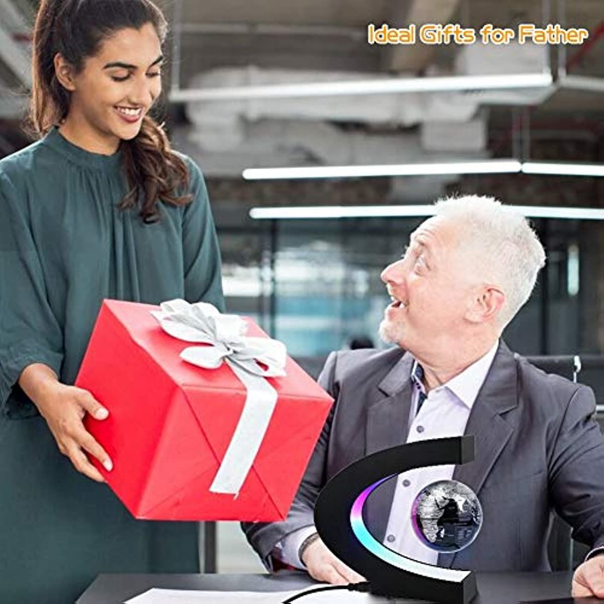 Magnetic Levitating Globe with LED Light; Cool Tech Gift for Men Father Boys; Birthday Gifts for Kids; Floating Globes World Desk Gadget Decor in Office Home/Display Frame Stand - Discount Msrp