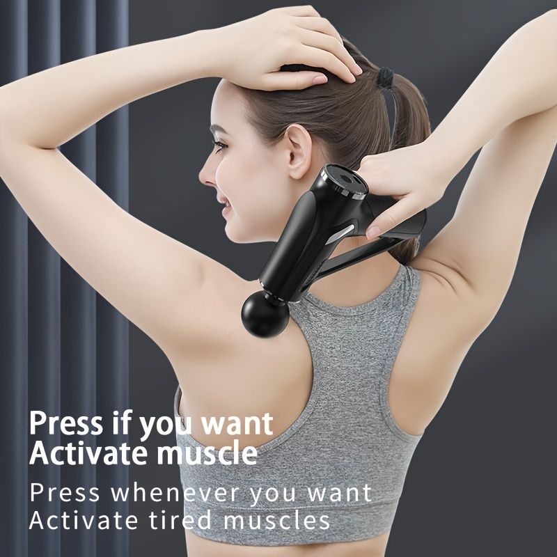 1pc Tricep Gun Deep Muscle Massage Relax Outdoor Fitness Equipment Shock Full Body Massager Electric Massage Gun - Discount Msrp