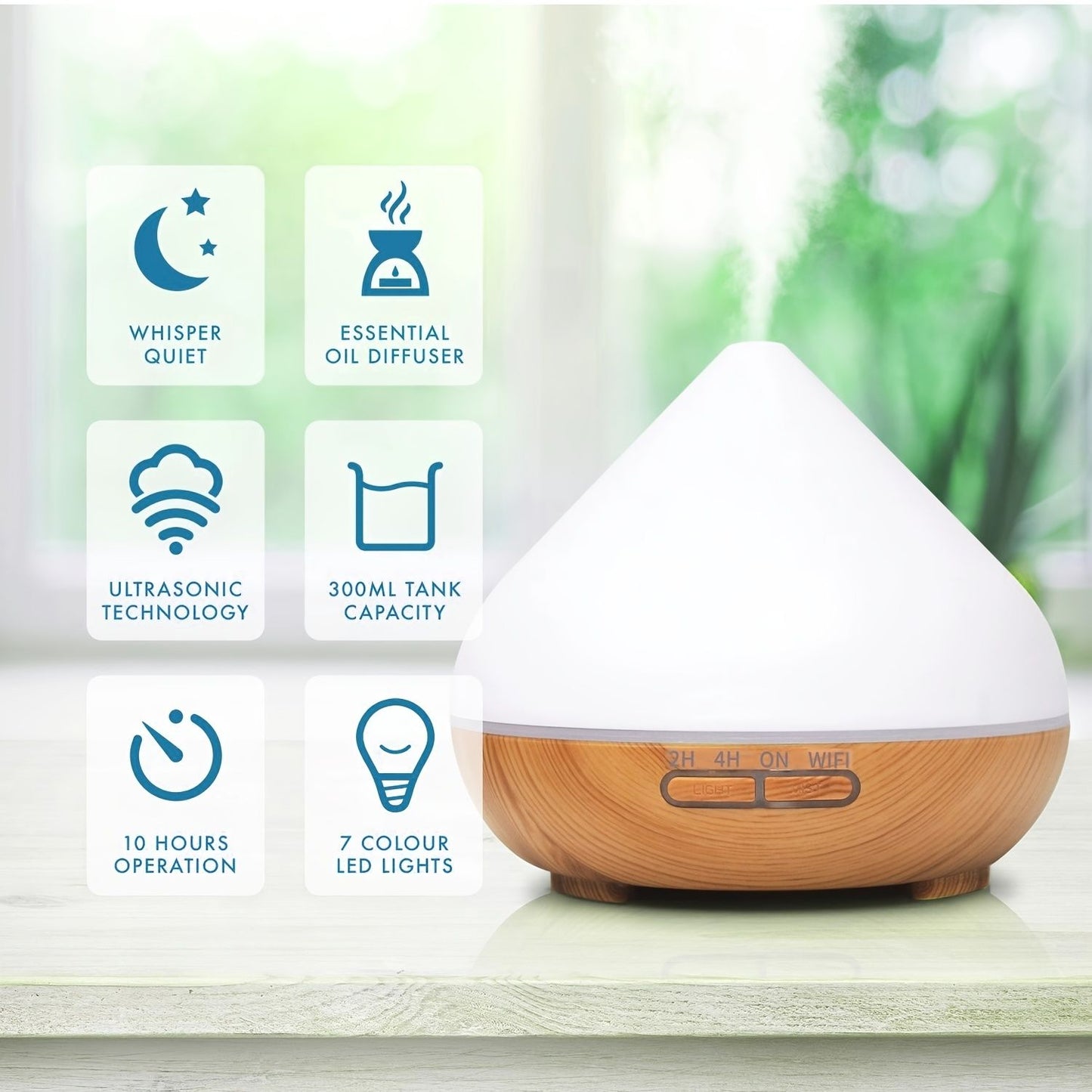 1pc Essential Oil Diffuser; Essential Oil Aromatherapy Diffuser Cool Mist Humidifier With 7 Color Lights For Home Office - Discount Msrp