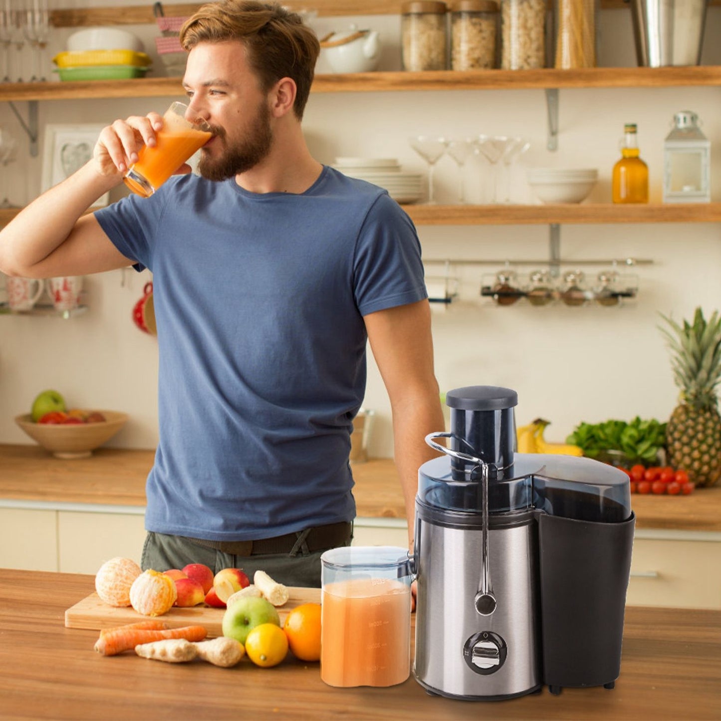 1000W Centrifugal Juicer Juice Extractor with 2 Speeds 3.6in Wide Feed Chute 17Oz Juicer Cup 54Oz Pulp Collector Electric Juicer for Fruits Vegetables - Discount Msrp