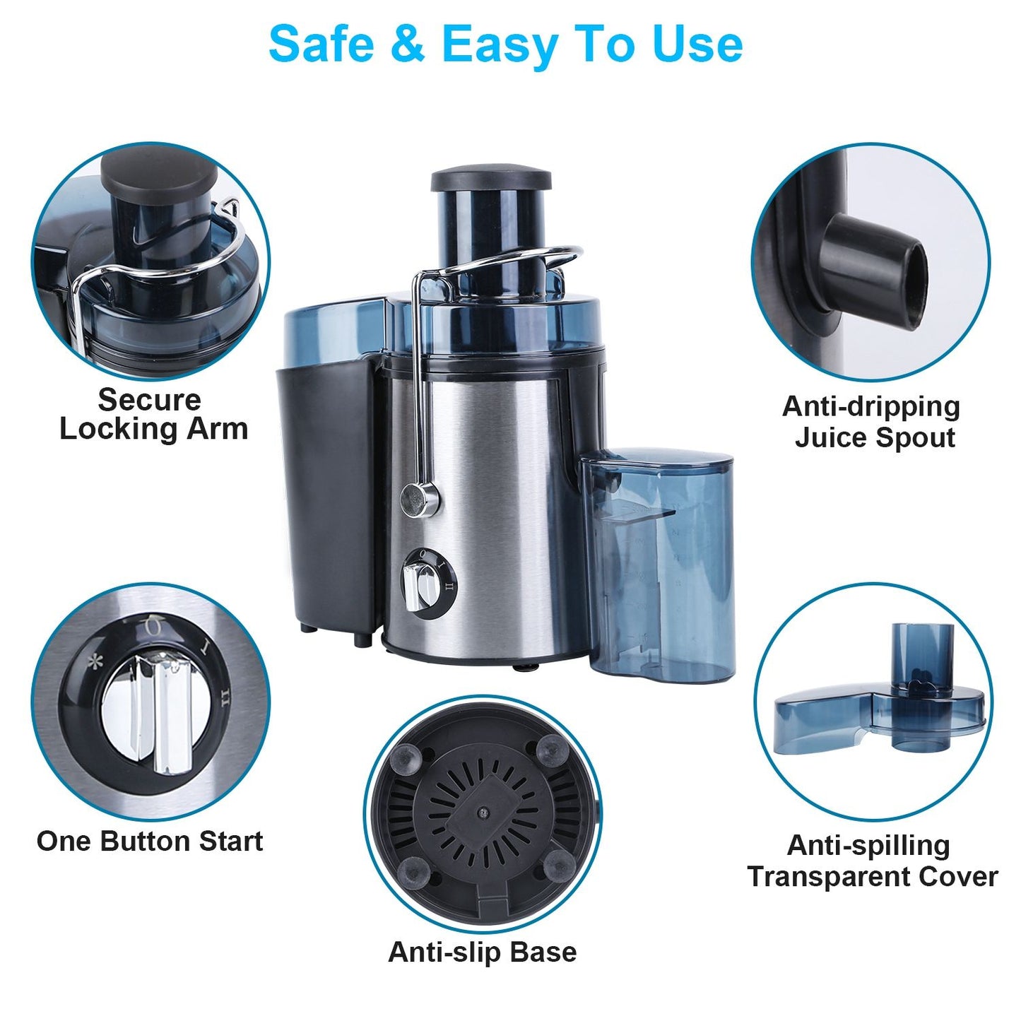 1000W Centrifugal Juicer Juice Extractor with 2 Speeds 3.6in Wide Feed Chute 17Oz Juicer Cup 54Oz Pulp Collector Electric Juicer for Fruits Vegetables - Discount Msrp