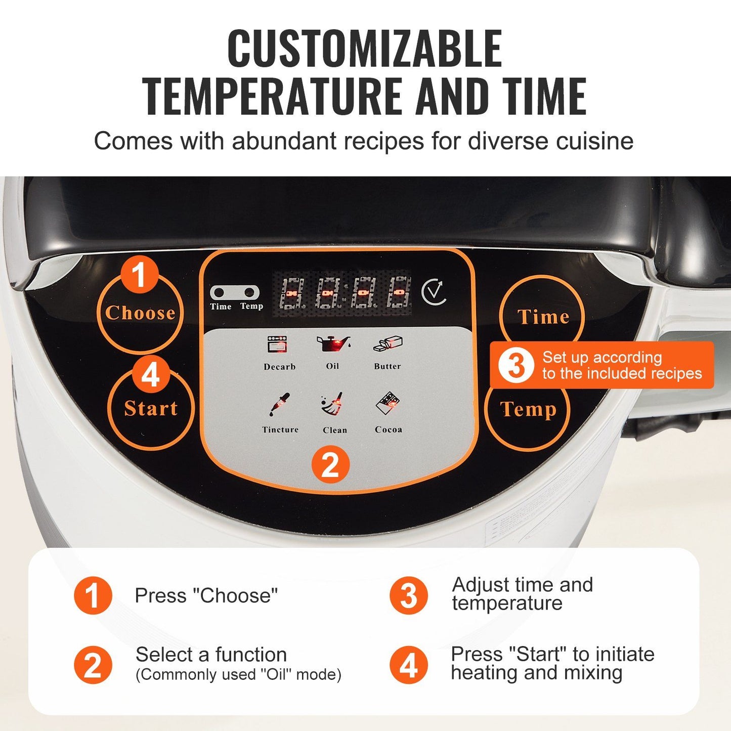 VEVOR Butter Infuser Machine, 6 Functions Herbal Infuser, Magic Butter Machine & Oil Infusion Machine with Customizable Temperature And Time, Herbal Recipe Book & All Accessories Included - Discount Msrp