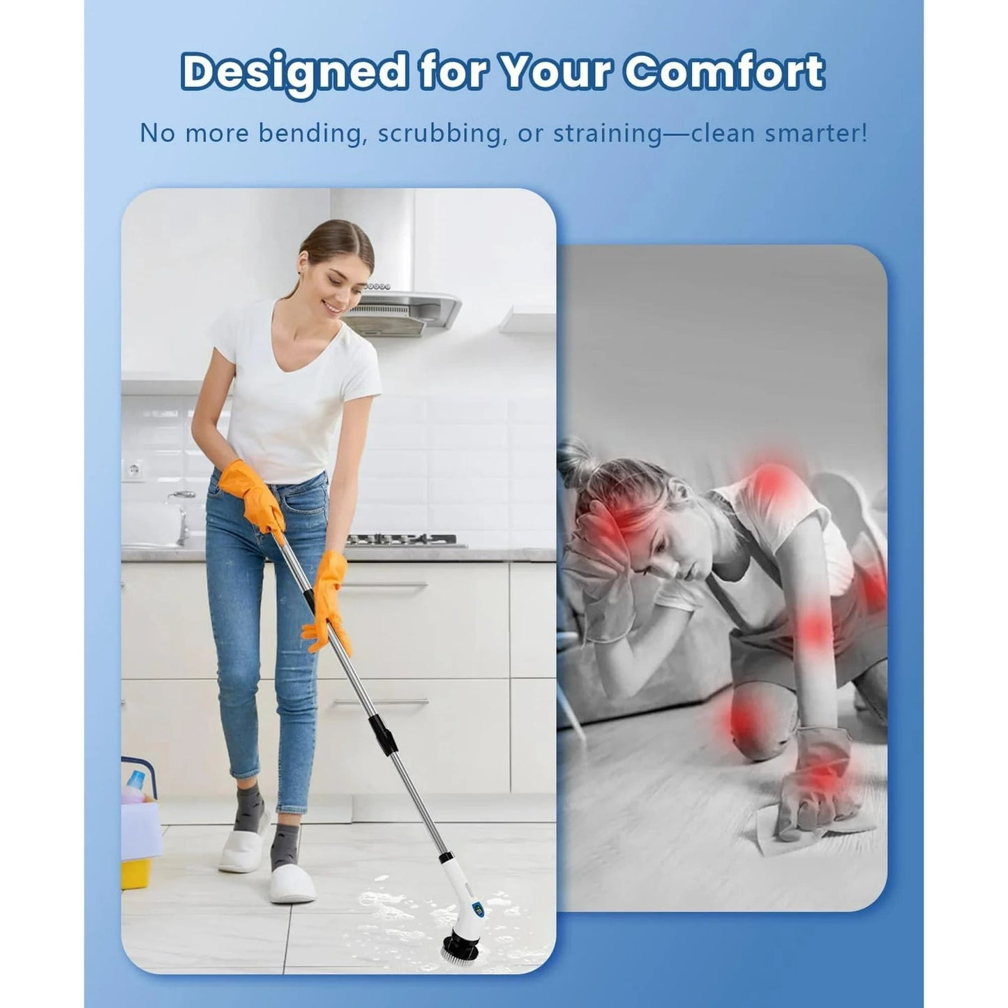 Electric Spin Scrubber,Cordless Cleaning Brush, Extendable Handle, 7 Replaceable Heads,White - Discount Msrp