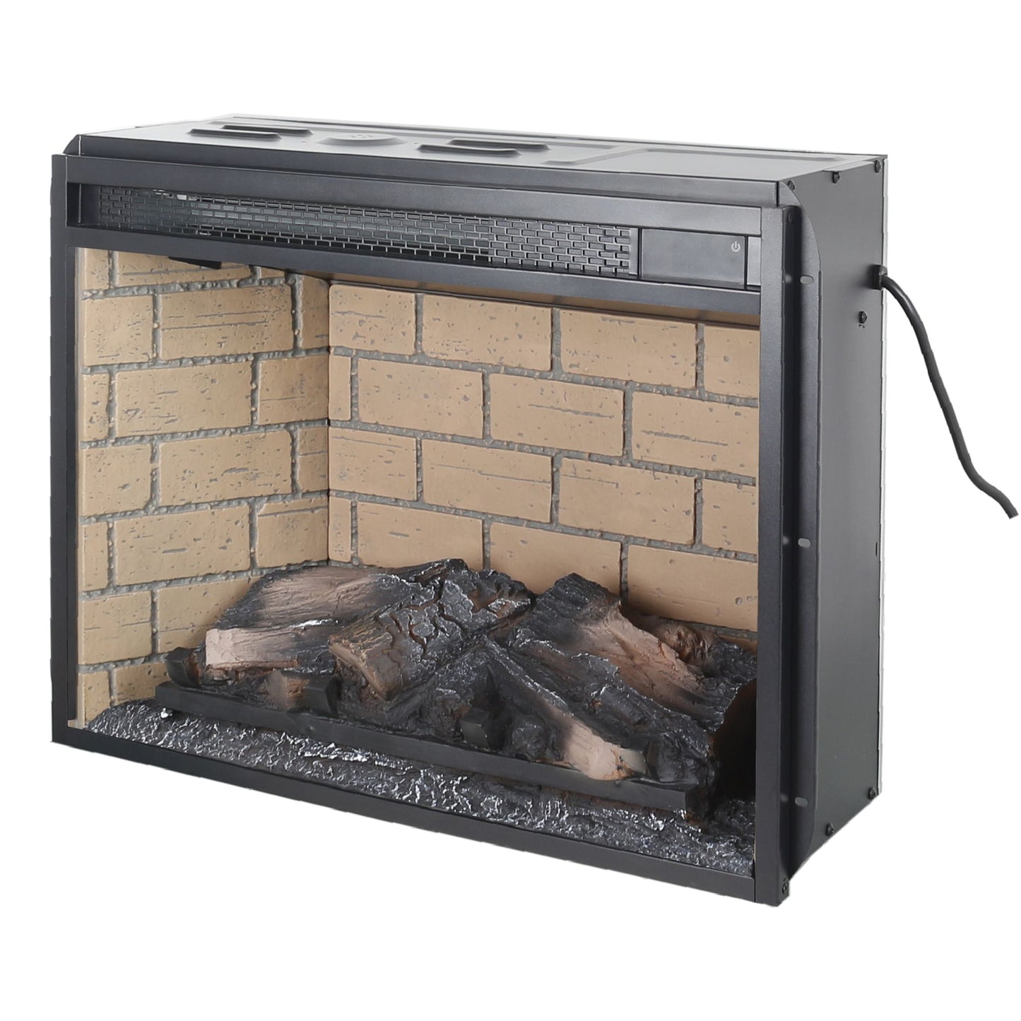 23 inch infrared quartz heater fireplace insert -woodlog version with brick - Discount Msrp