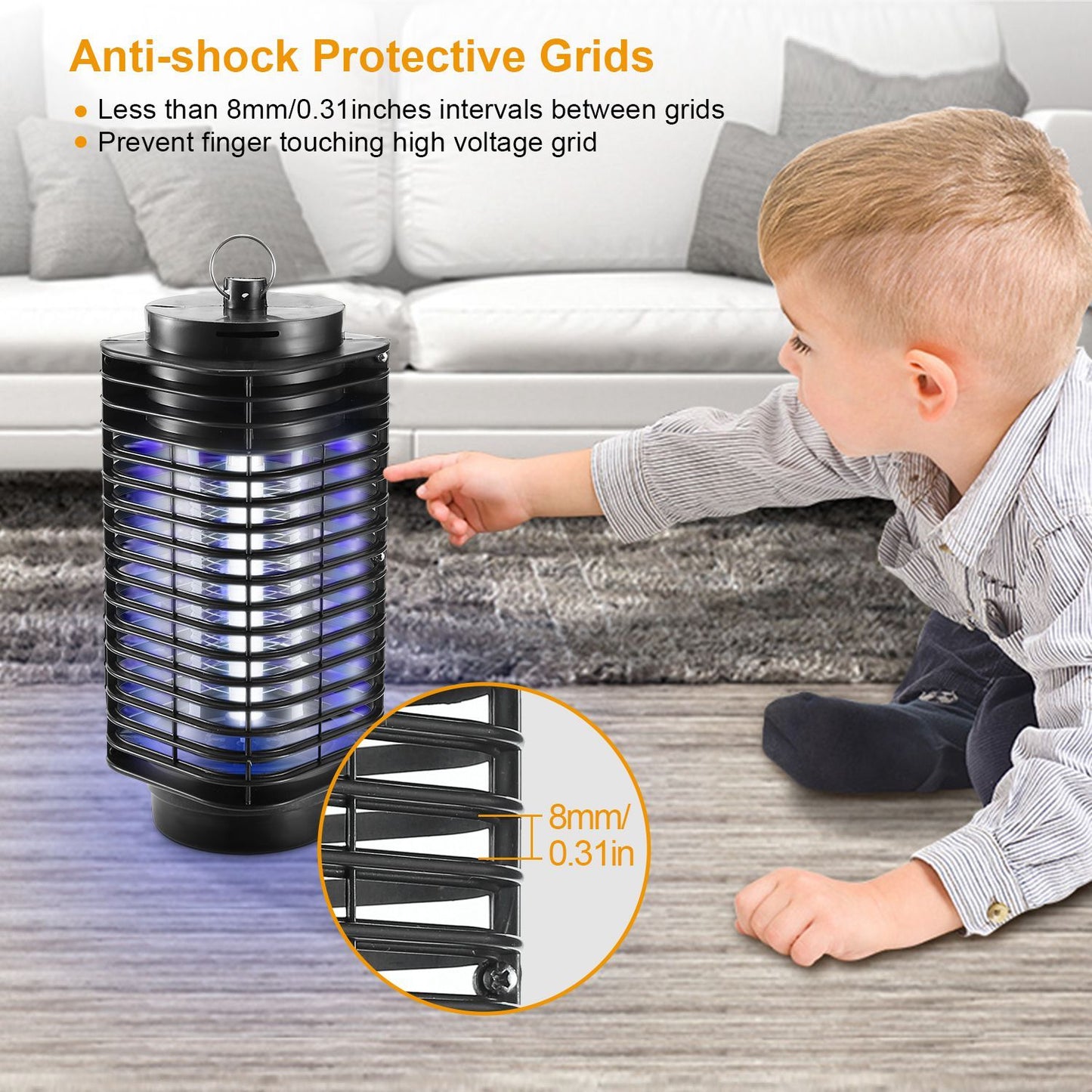 Electric Bug Zapper UV Light Flying Zapper Insect Killer Lamps Pest Mosquito Fly Trap Catcher Odorless Noiseless for Home Restaurant - Discount Msrp