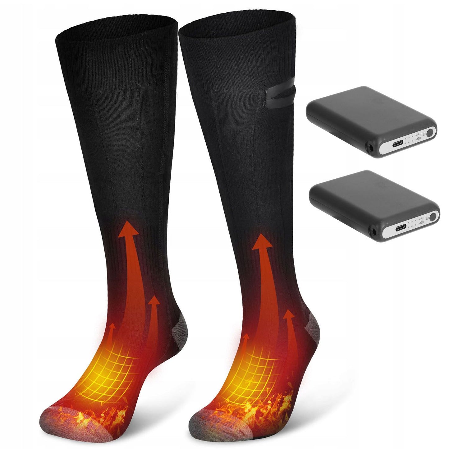 Electric Heated Socks for Men Women Battery Powered Heated Socks Rechargeable Feet Warmer with 4 Temperature Levels Indoor Outdoor Machine Washable - Discount Msrp